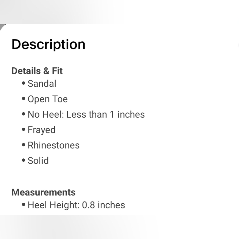 Black Rhinestone Frayed Rhinestone Sandals 🆕 - Picture 5 of 6